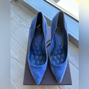 Vintage Brian Atwood Blue Suede Pumps size 9